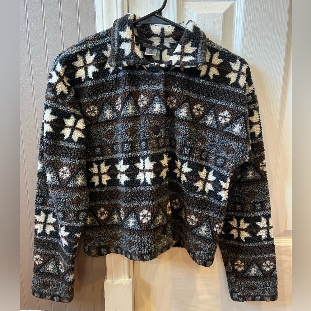 Vintage Sherpa Christmas sweater / cardigan